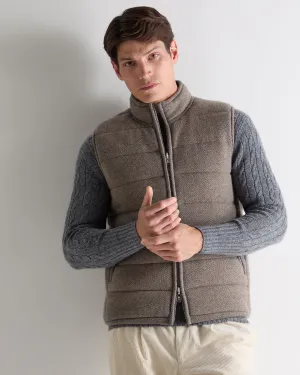 Dont Wait Save Today Instant Savings Inside Men'S Mall Herringbone Cashmere Gilet Smoky Herringbone Grey