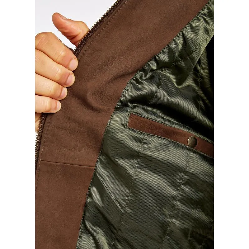 Dubarry Dunhill Mens Leather Gilet - Walnut Perfect Gift Sale
