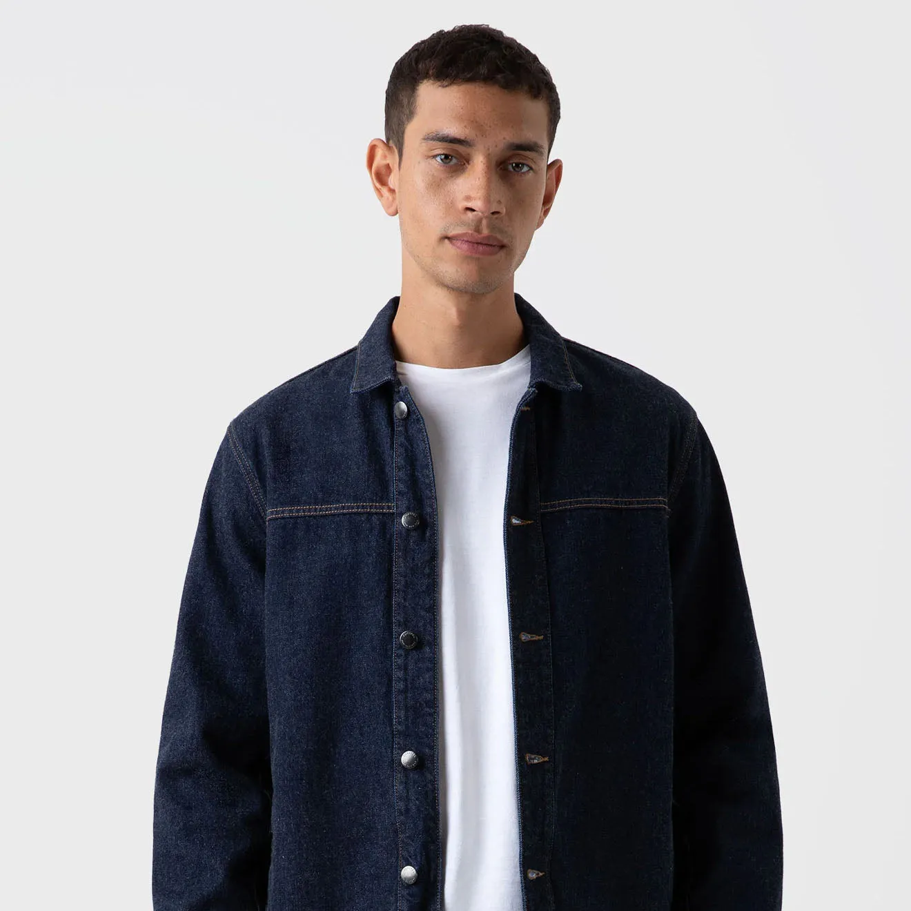 Sunspel Denim Jacket Denim Rinse Wash Hot Offer Ending Soon