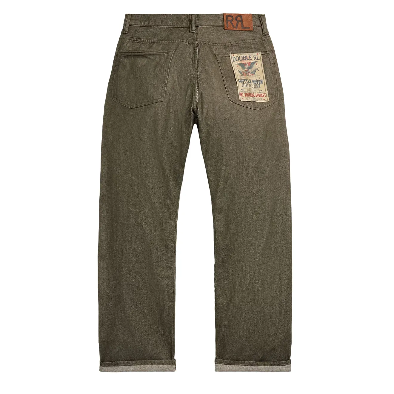 Trending Savings Now Rrl By Ralph Lauren Vintage 5 Pocket Olive Selvedge Jean Olive Rinse