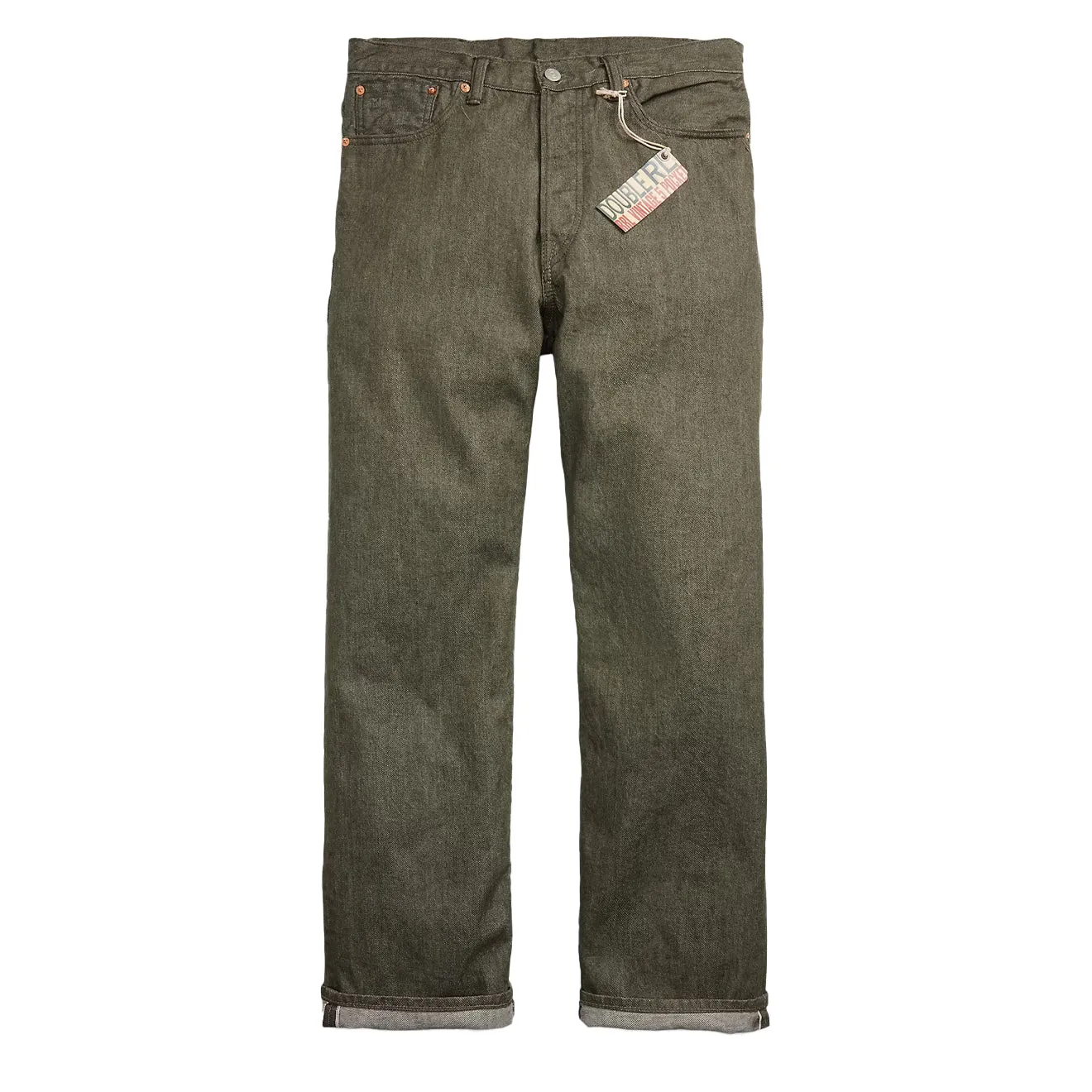 Rrl By Ralph Lauren Vintage 5 Pocket Olive Selvedge Jean Olive Rinse Trending Hot Picks