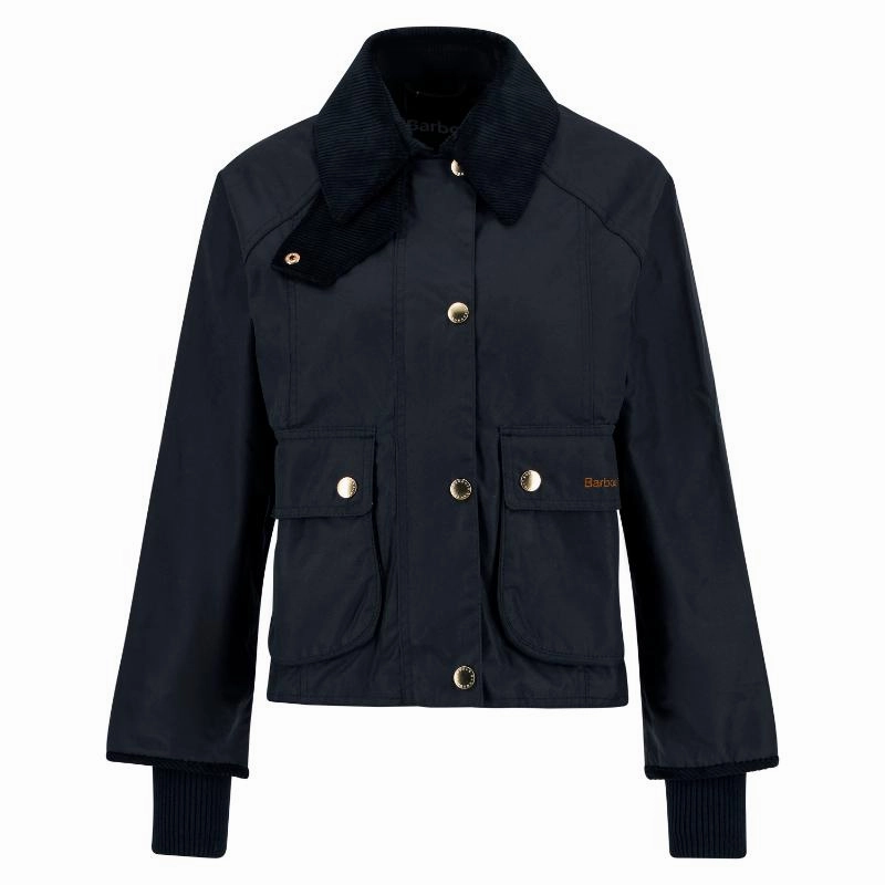 Barbour Cropped Beadnell Ladies Wax Jacket - Navy/Classic Hot Offer Inside Shop Grab Offer
