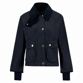Barbour Cropped Beadnell Ladies Wax Jacket - Navy/Classic Hot Offer Inside Shop Grab Offer