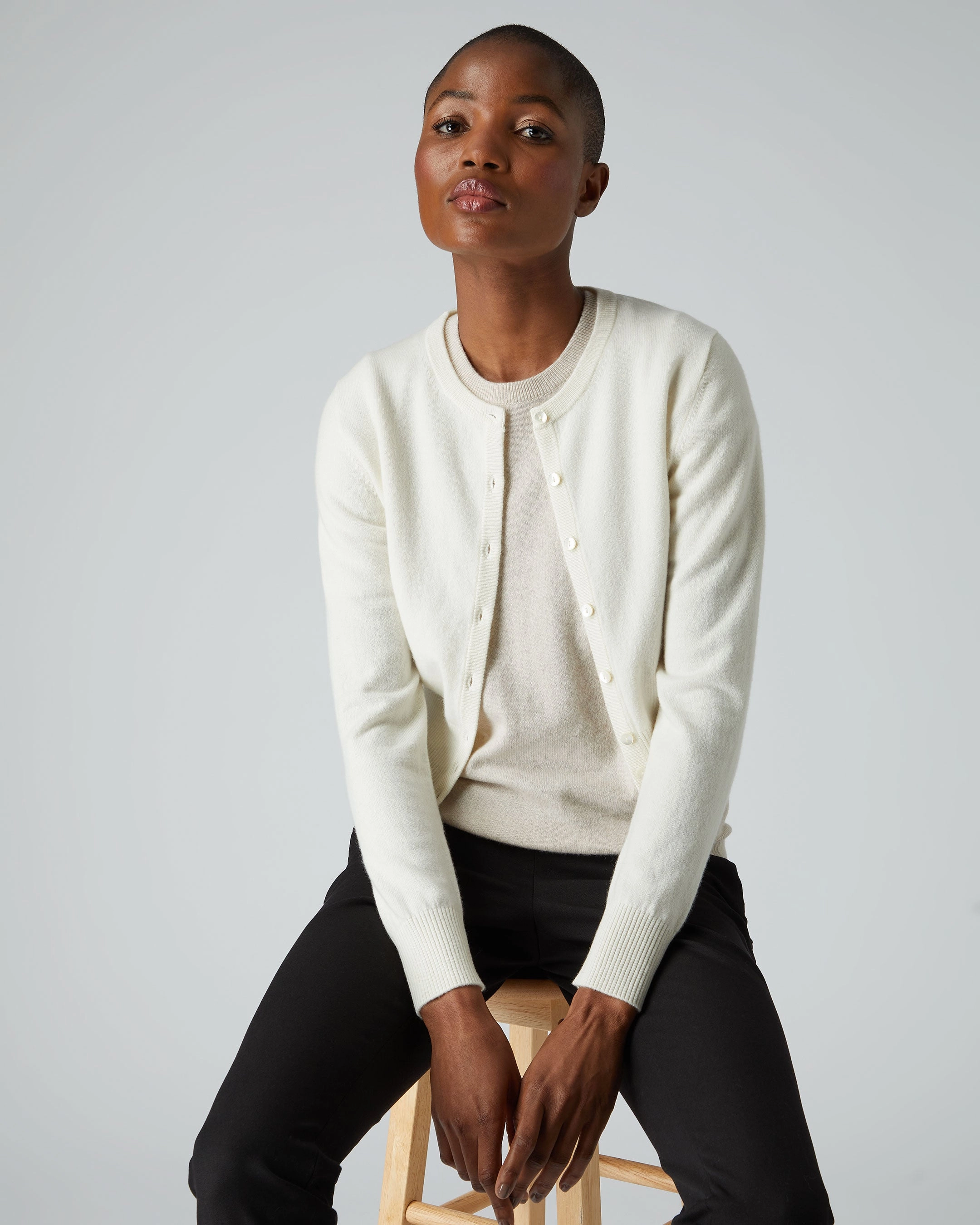 Dont Miss These Savings Women'S Ivy Cropped Cashmere Cardigan New Ivory White