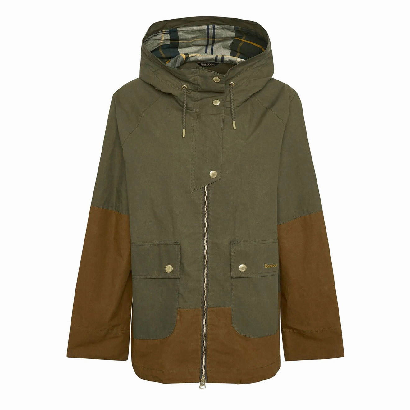 Barbour Womens Hayley Showerproof Jacket Dusky Green/Breen/Ancient Tartan Clearance Event