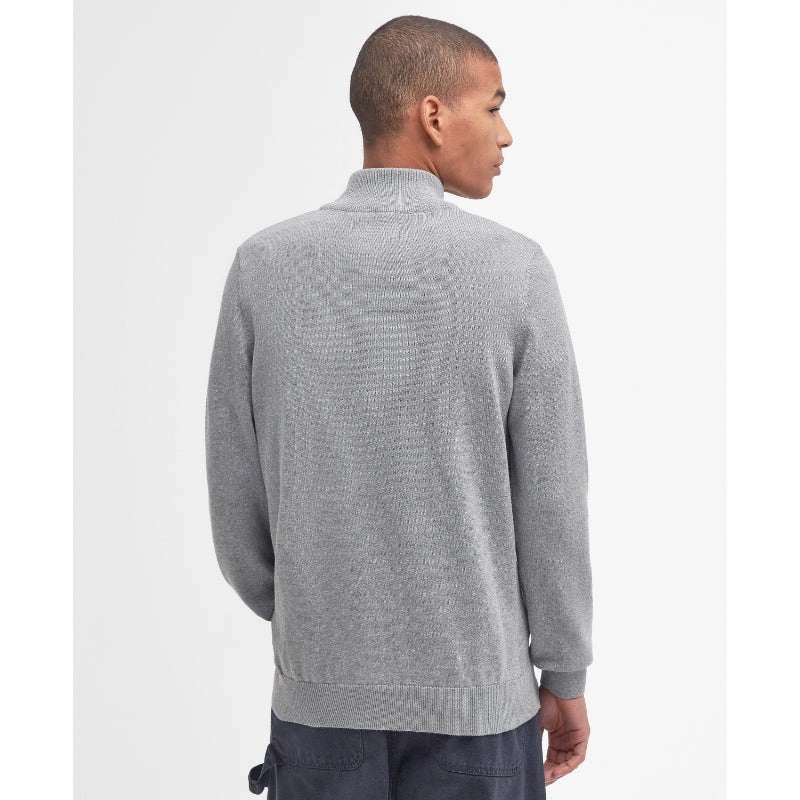 Barbour Cotton Half Zip Mens Jumper - Grey Marl Shop Todays Picks