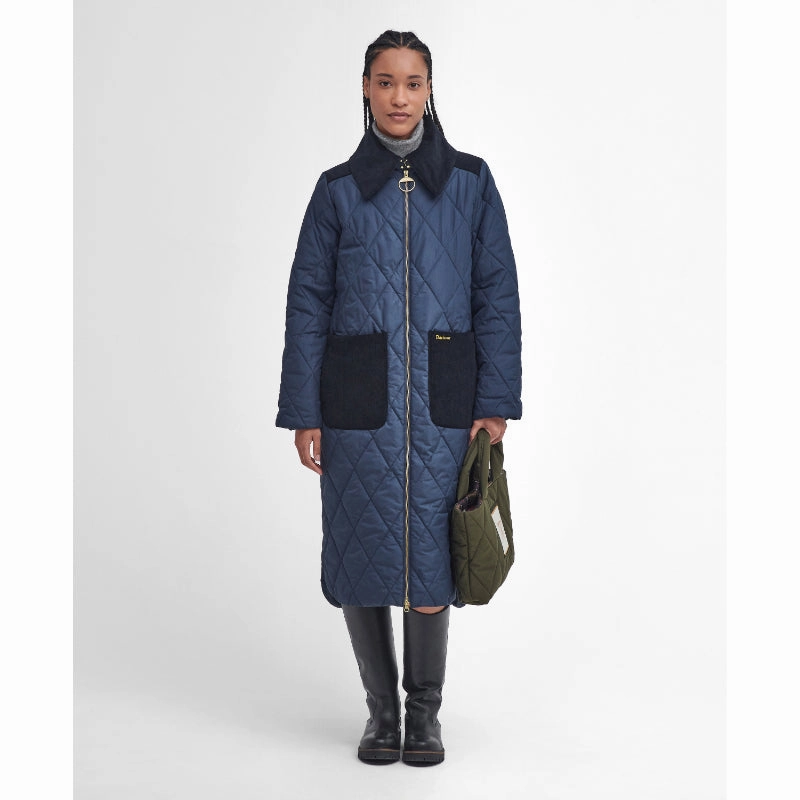 Price Drop Today Mega Discount Event Barbour Malton Quilt Ladies Jacket - Navy/Classic