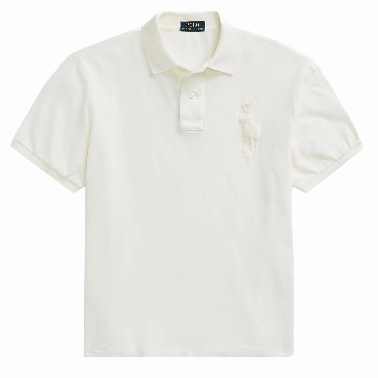Polo Ralph Lauren Custom Slim Fit Big Pony Mesh Polo Shirt Clubhouse Cream Special Online Offer
