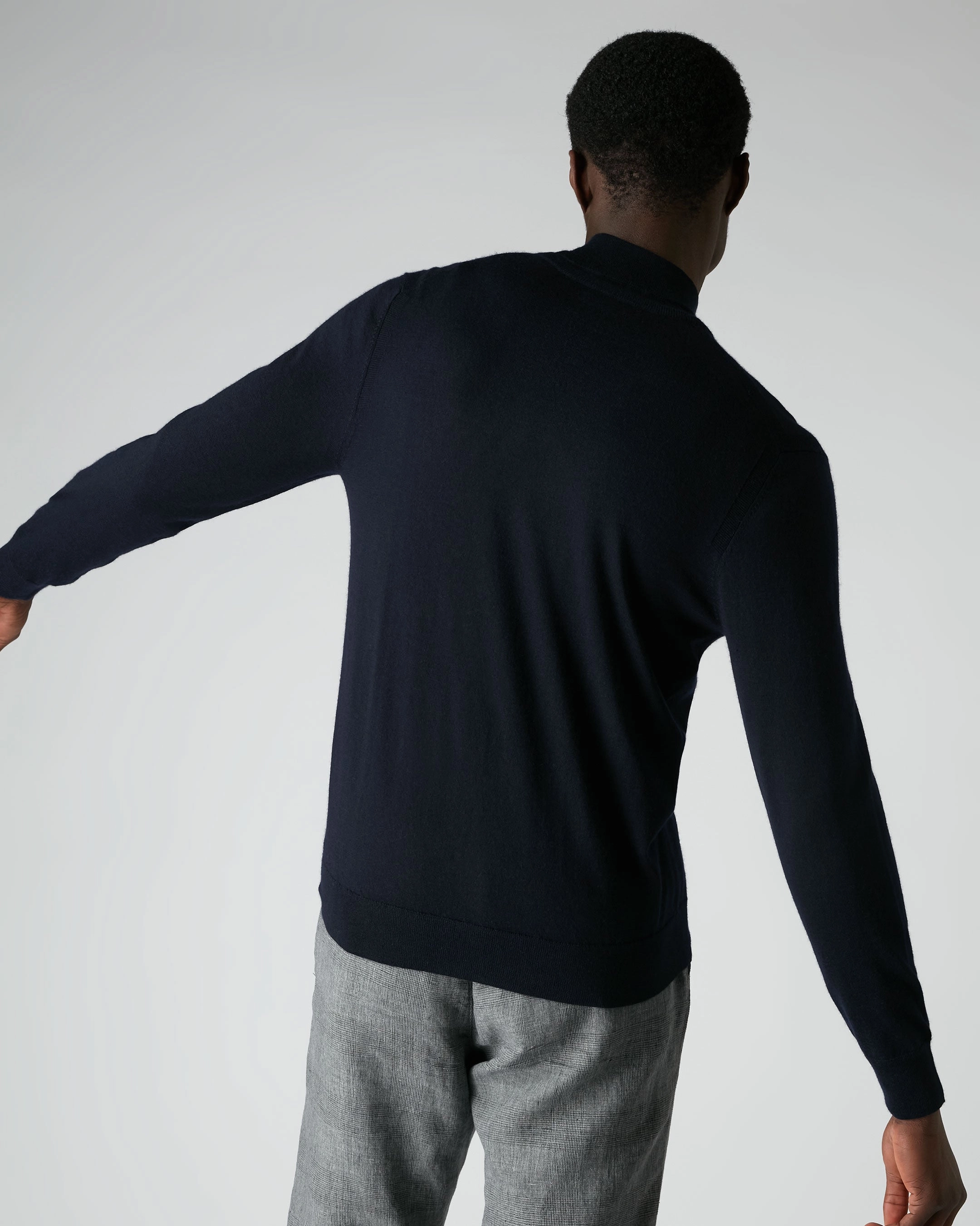 Men'S Conduit Fine Gauge Cashmere V Neck Jumper Navy Blue Grab Save Today Mega Hot Offer