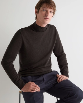 Men'S Mayfair Turtle Neck Cashmere Jumper Chocolate Brown Big Sale Today