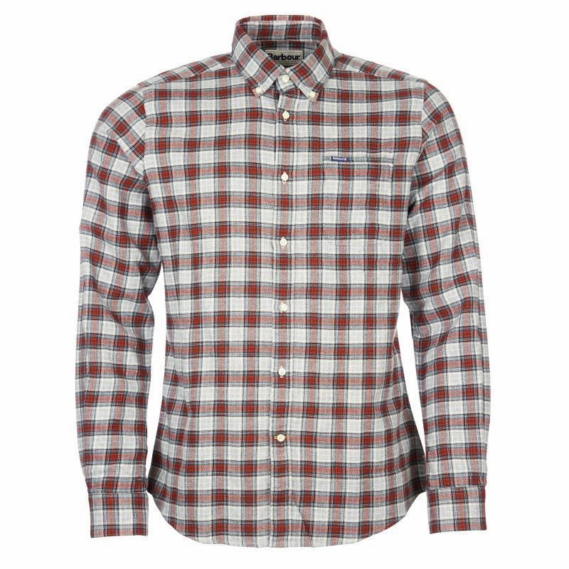 Barbour Alderton Tailored Mens Shirt - Grey Marl Perfect Gift Sale Special Occasion Discount