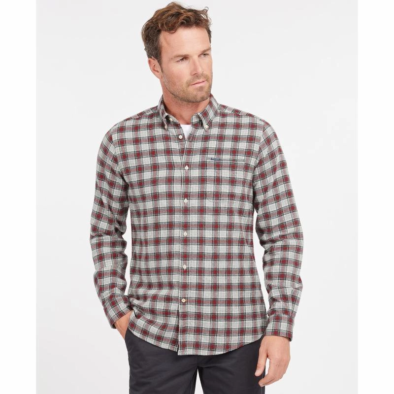 Barbour Alderton Tailored Mens Shirt - Grey Marl Big Sale Today Price Slash Today