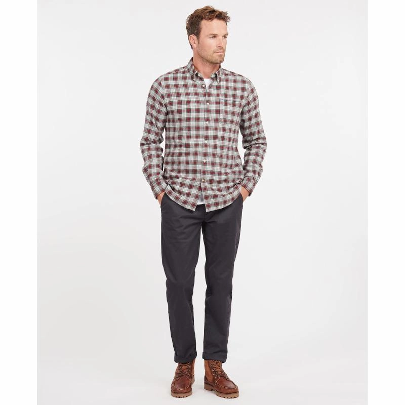 Barbour Alderton Tailored Mens Shirt - Grey Marl Daily Deal Frenzy