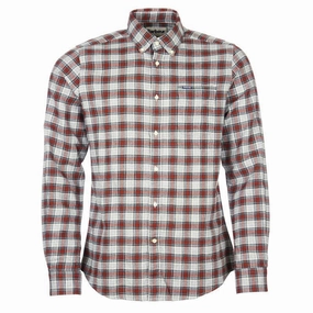 Barbour Alderton Tailored Mens Shirt - Grey Marl Perfect Gift Sale Special Occasion Discount