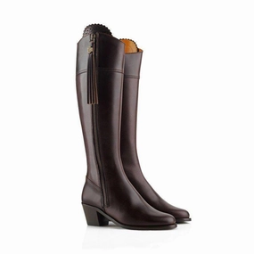 Best Deal Online Fairfax & Favor Heeled Regina Ladies Leather Boot - Mahogany