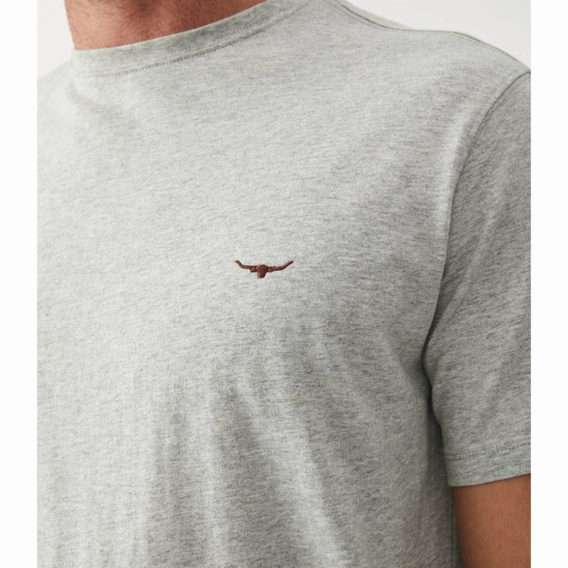 R.M.Williams Parson Mens T-Shirt - Grey Marle Trending Offer Today