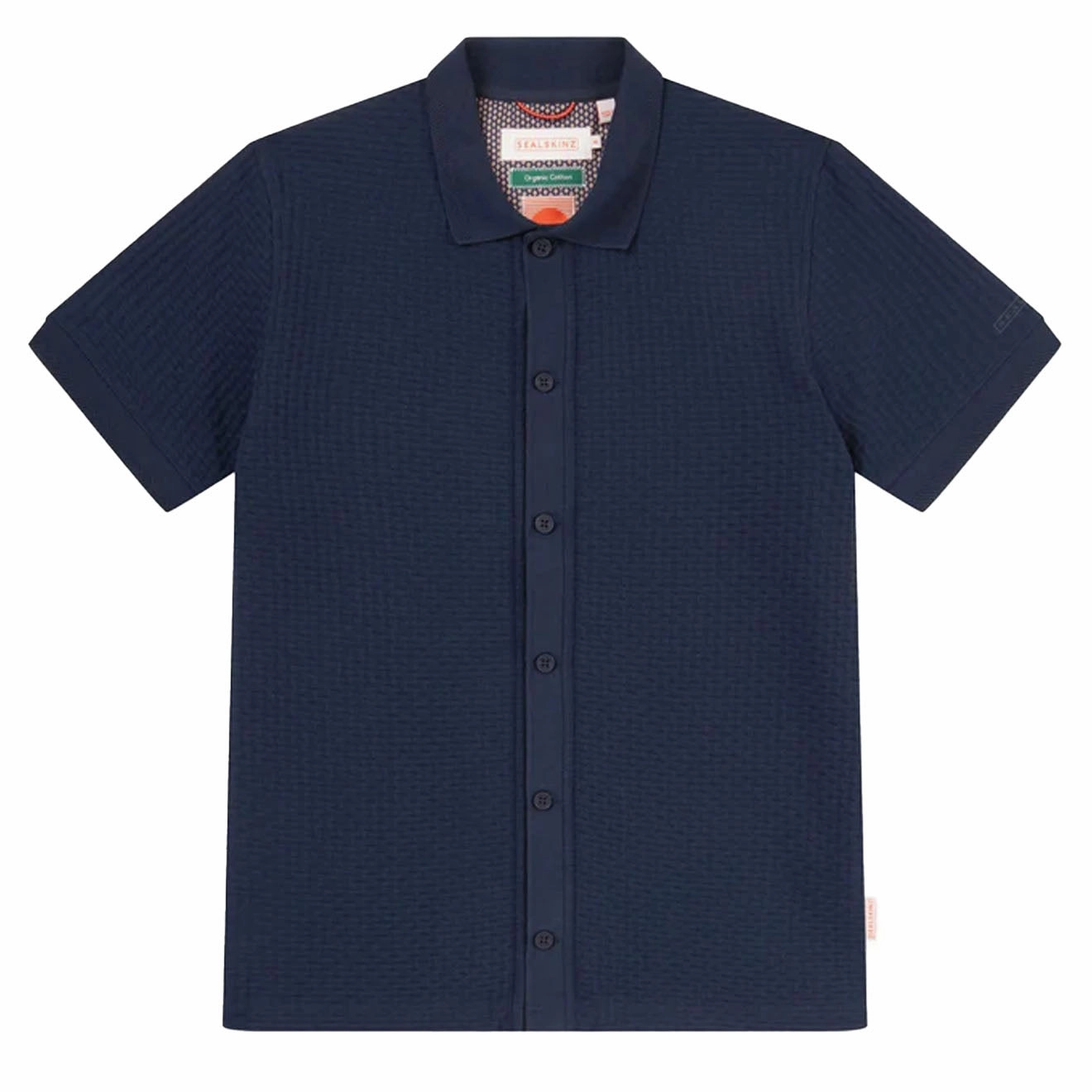Sealskinz Stokesby Ss Button Through Jacquard Polo Shirt Navy Todays Special Picks