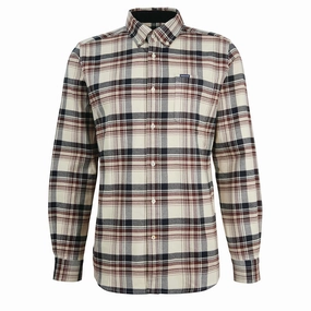 Barbour Shieldton Tailored Checked Shirt Ecru Daily Hot Deal
