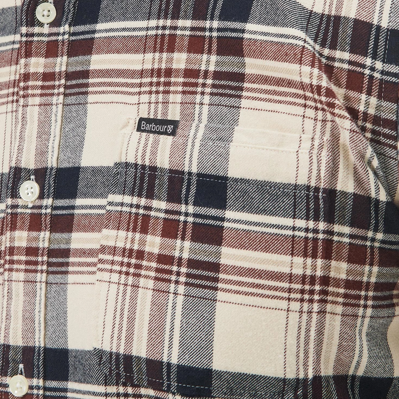 Barbour Shieldton Tailored Checked Shirt Ecru Clearance Alert Now