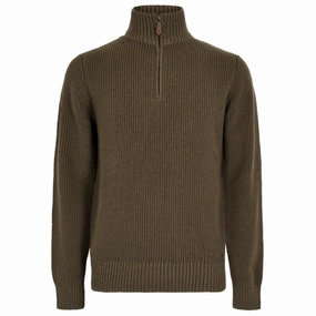 Dubarry Portmarnock Mens Cotton Merino 1/4 Zip Knitted Jumper - Kelp Today Only Discount Alert