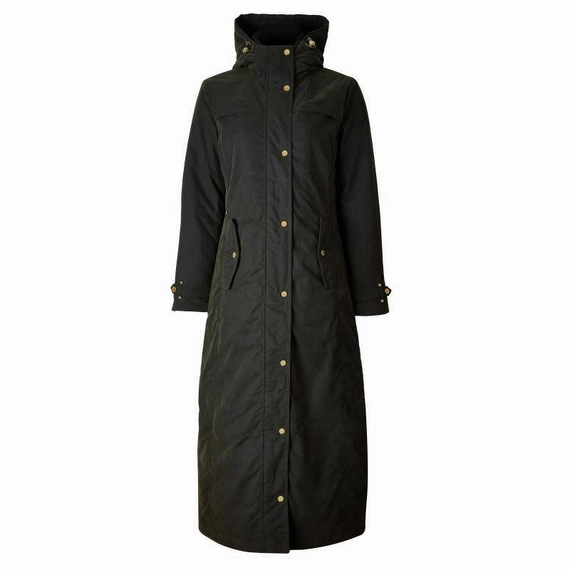 Holland Cooper Wax Longline Ladies Field Coat - Dark Olive Limited Stock Deals Big Savings Event