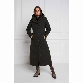 Special Steal Event Shop Hot Deals Holland Cooper Wax Longline Ladies Field Coat - Dark Olive