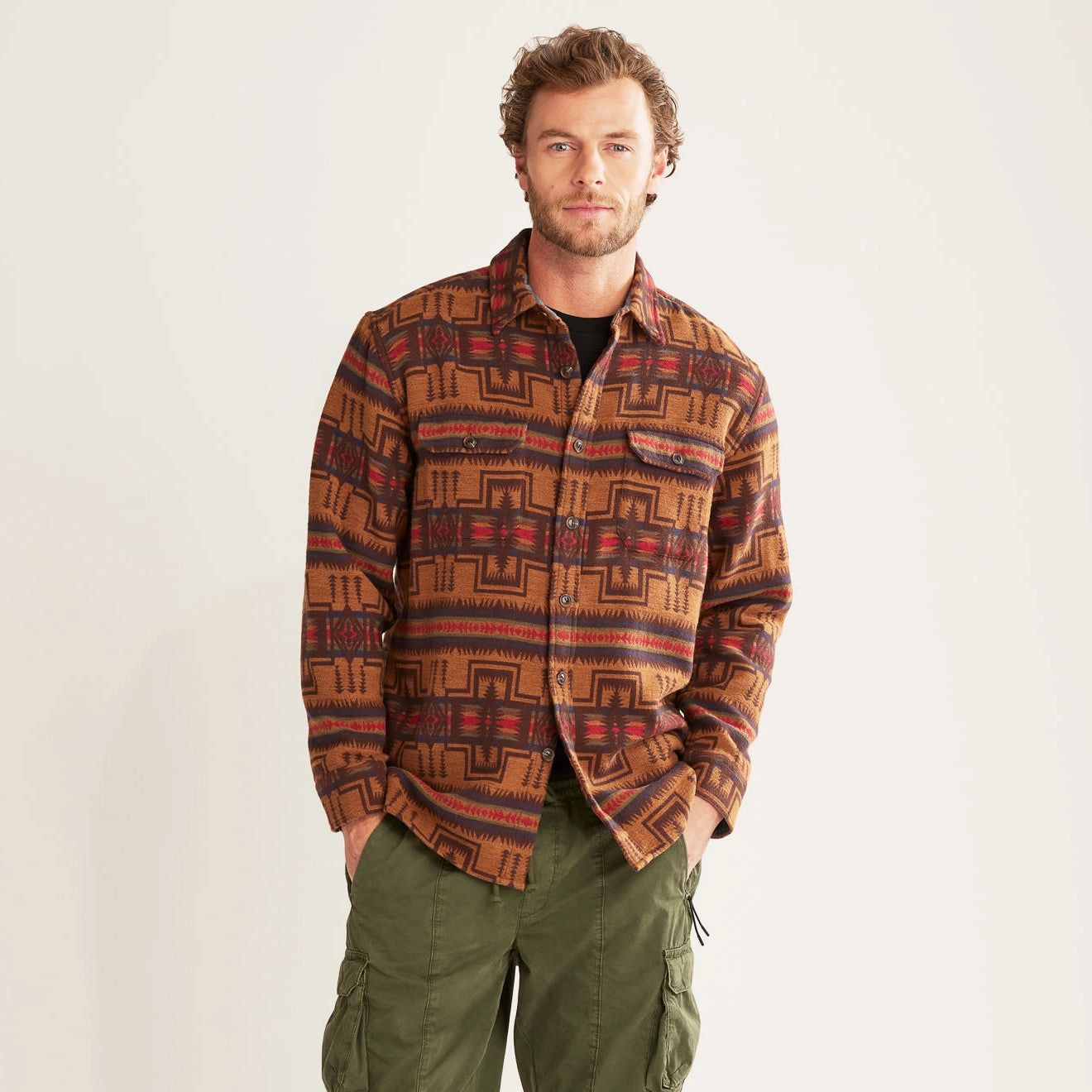Special Deals Online Pendleton Driftwood Ls Shirt Harding Gold / Navy