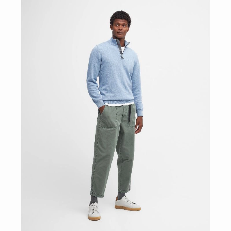Perfect Gift Sale Gift Sale Event Barbour Cotton Half Zip Mens Jumper - Dark Chambray