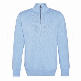 Daily Hot Deal Barbour Cotton Half Zip Mens Jumper - Dark Chambray