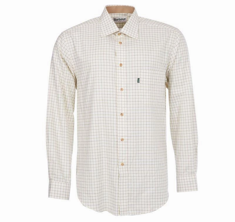 Barbour Field Tattersall Classic Collar Mens Shirt - Green/Brown Hot Pick Sale
