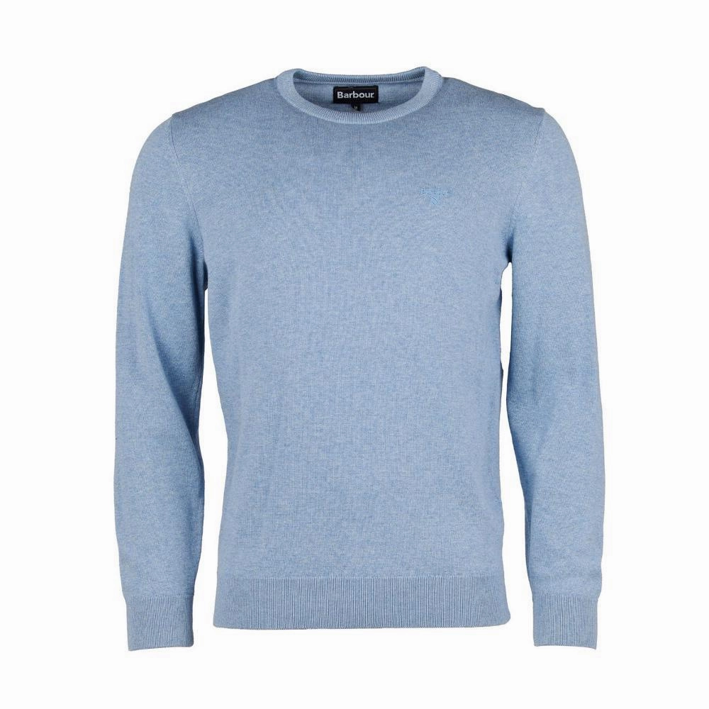 Instant Discount Clearance Alert Now Barbour Pima Cotton Mens Crew Neck Jumper - Dark Chambray