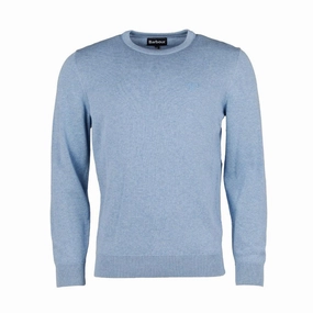 Instant Discount Clearance Alert Now Barbour Pima Cotton Mens Crew Neck Jumper - Dark Chambray