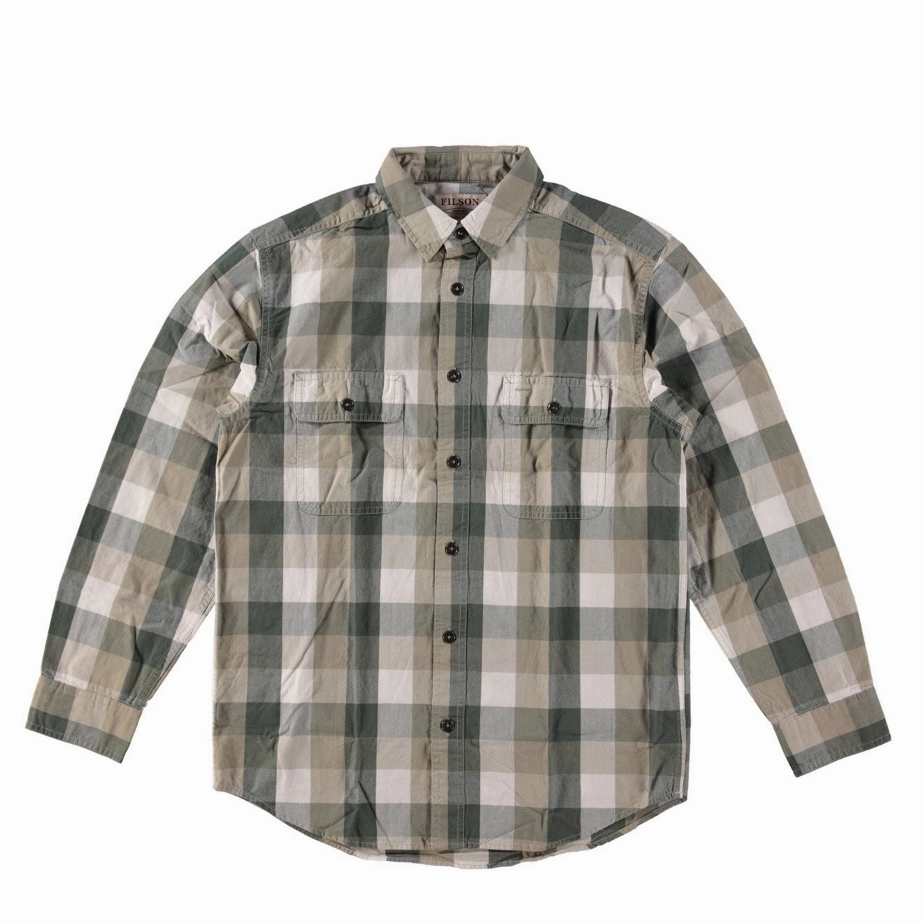 Clearance Blowout Filson Lightweight Kitsap Work Shirt Olive/Khaki/Ivory
