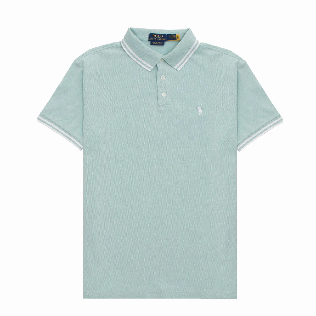 Polo Ralph Lauren Custom Slim Fit Contrast Polo Shirt Celadon / White Clearance Event Alert