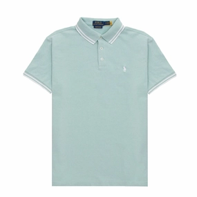 Polo Ralph Lauren Custom Slim Fit Contrast Polo Shirt Celadon / White Clearance Event Alert