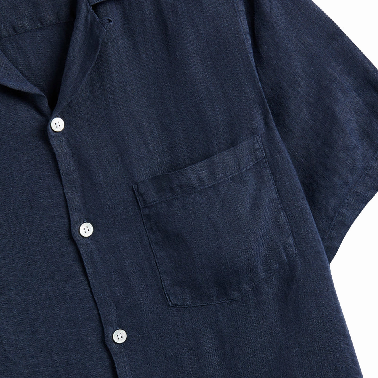 Portuguese Flannel Linen Camp Collar S/S Shirt Navy Dont Miss This Deal Save More Online