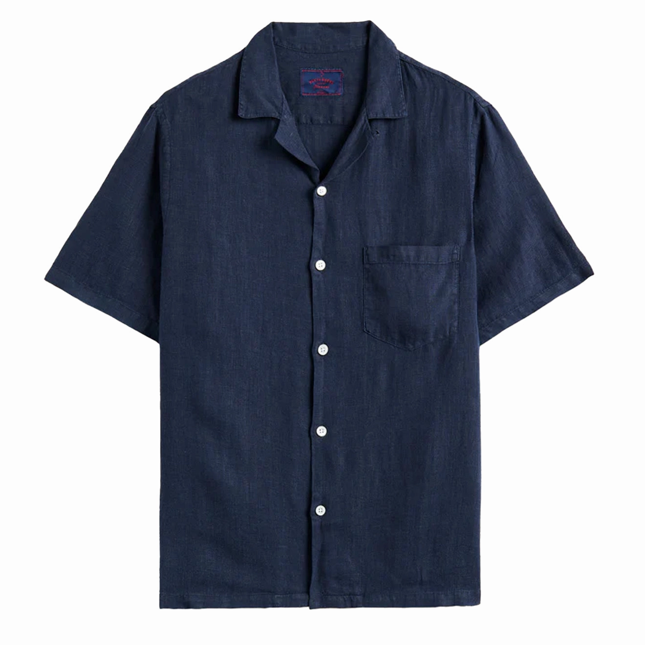 Weekend Specials Portuguese Flannel Linen Camp Collar S/S Shirt Navy