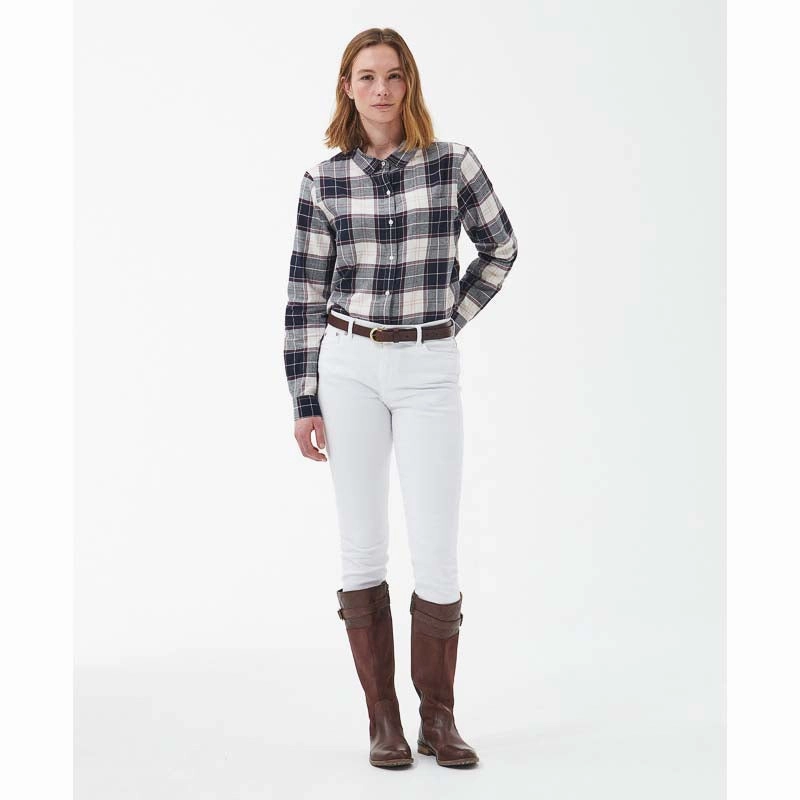 Special Steal Event Instant Savings Deal Barbour Pendula Ladies Shirt - Cloud/Navy Check