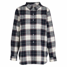 Special Price Offer EndofWeek Deals Barbour Pendula Ladies Shirt - Cloud/Navy Check