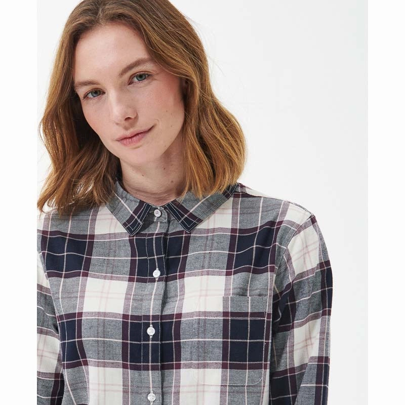 Barbour Pendula Ladies Shirt - Cloud/Navy Check Instant Hot Deal Hot Sale Alert