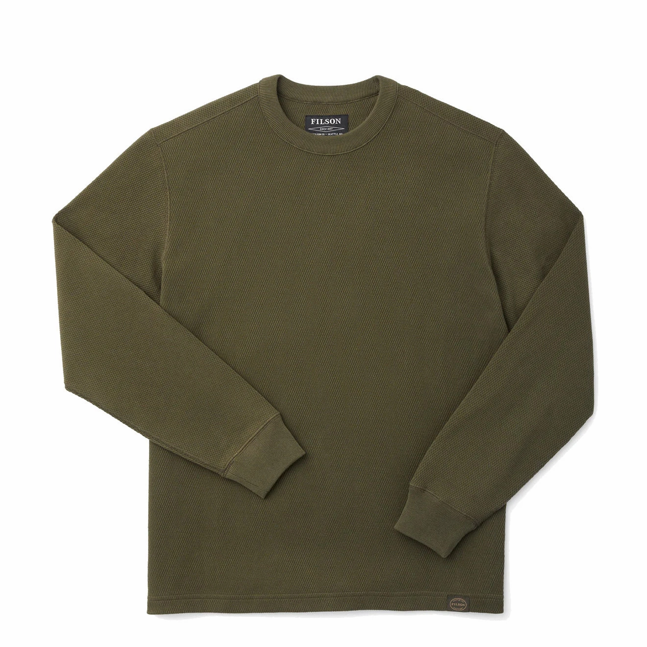 Filson Waffle Knit Thermal Crew Neck L/S Top Mossy Rock Hot Sale Alert