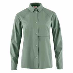 Fjallraven Womens Abisko Trekking Shirt Patina Green Mega Sale Now Limited Stock Offer
