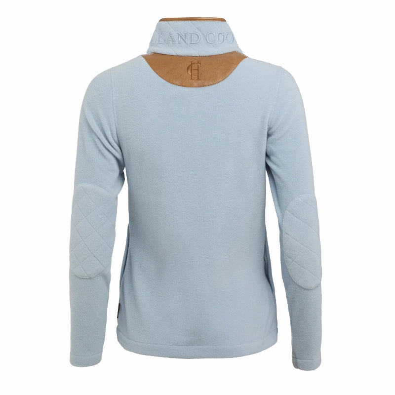 Holland Cooper Country Ladies Fleece Quarter Zip Jumper - Pale Blue Online Exclusive Deal GiftWorthy Sale
