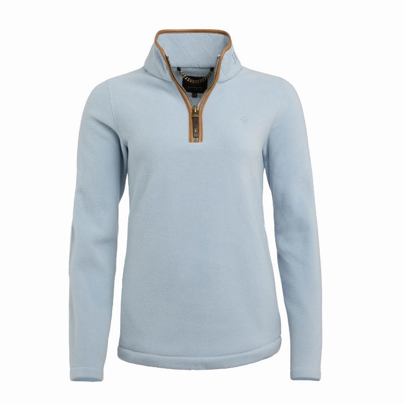 Holland Cooper Country Ladies Fleece Quarter Zip Jumper - Pale Blue Dont Miss Out Hot Picks Today