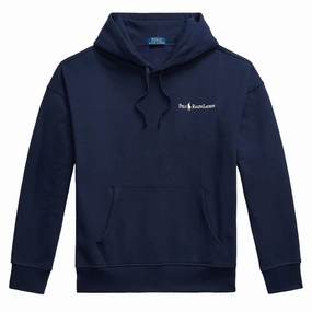 Special Online Offer Price Drop Frenzy Polo Ralph Lauren Relaxed Fit Logo Fleece Hoodie Cruise Navy