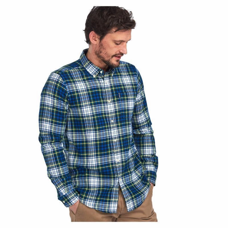 Daily Clearance Deal Hot Pick Sale Barbour Highland Check 34 Mens Tailored Shirt - Bright Blue