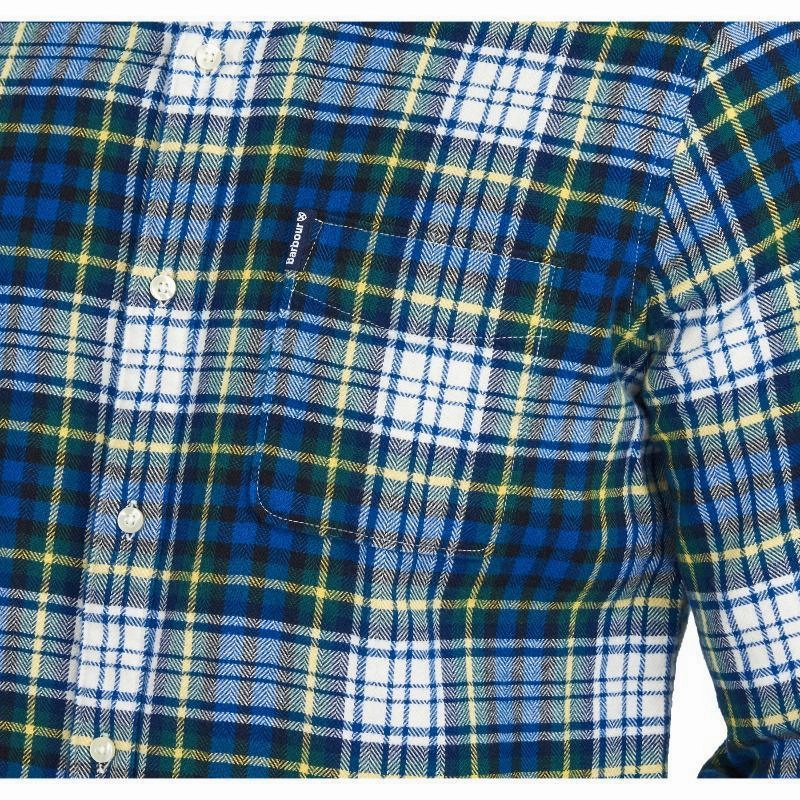 Special Price Offer Hot Price Drop Barbour Highland Check 34 Mens Tailored Shirt - Bright Blue