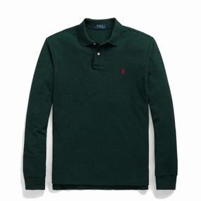 Clearance Sale Now Polo Ralph Lauren L/S Custom Slim Fit Polo Shirt Scotch Pine Heather