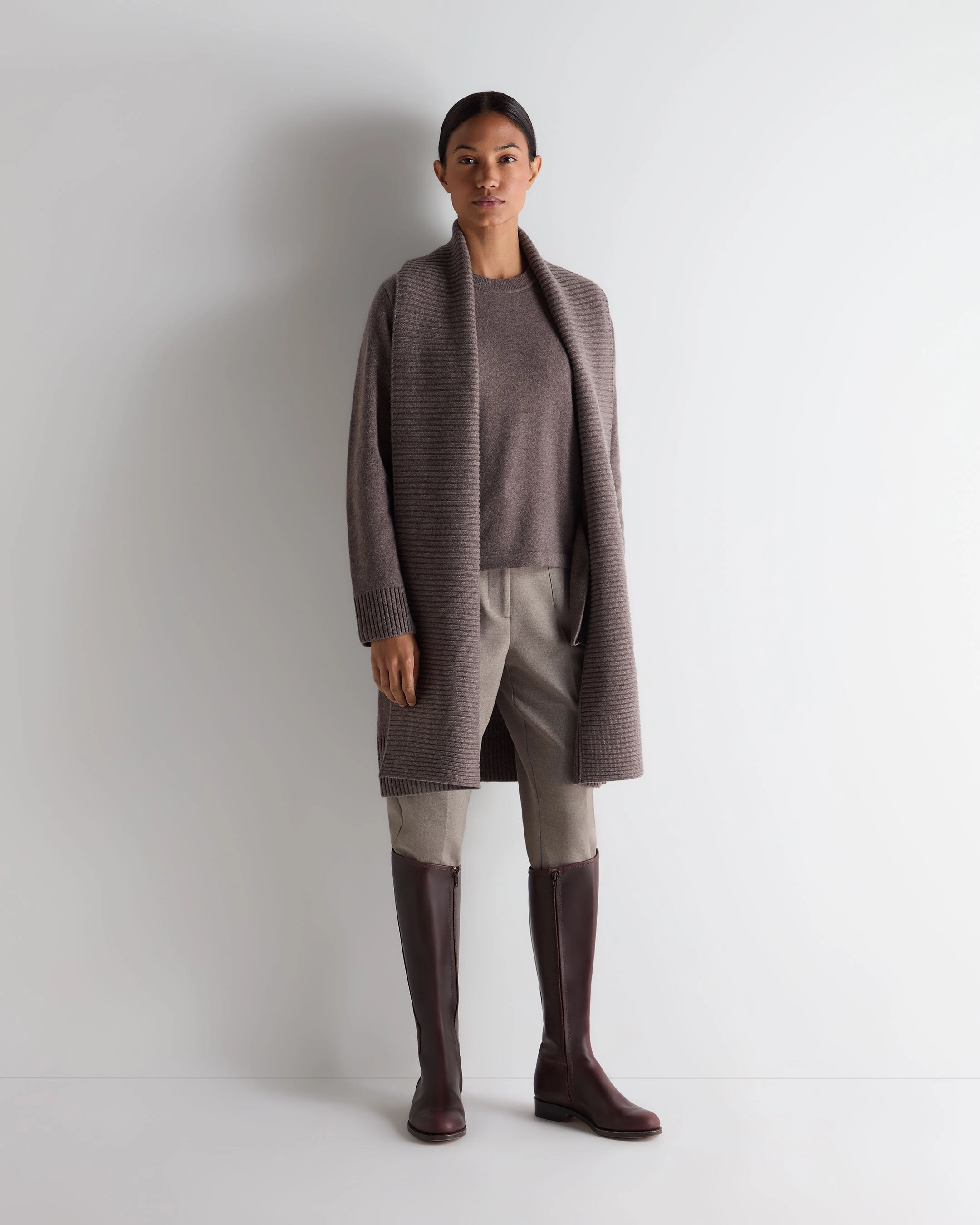 Women'S Hallie Round Neck Cashmere Jumper Otter Brown Dont Miss Todays Deal