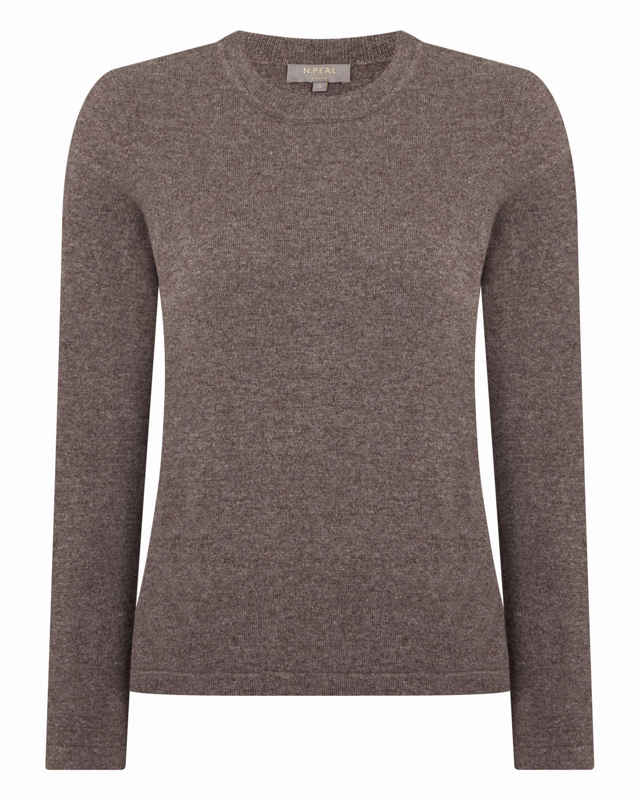 Women'S Hallie Round Neck Cashmere Jumper Otter Brown Exclusive Holiday Deal Best Seller Discount